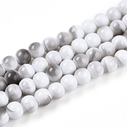 Выпечка окрашенные стеклянные бусины пряди X1-DGLA-N013-8mm-01-1