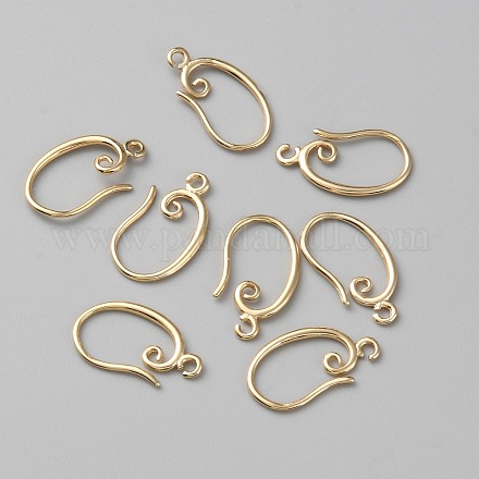 Латунные крючки для сережек&nbsp;KK-WH0064-07G-1