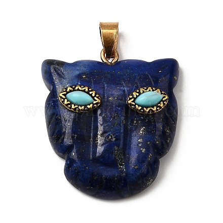 Подвески из окрашенного натурального лазурита и синтетической бирюзы G-Z090-02G-05-1