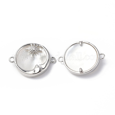 Экологически чистая латунь с покрытием для стойки прокладывает прозрачные подвески из кубического циркония с белой оболочкой KK-F845-02P-1