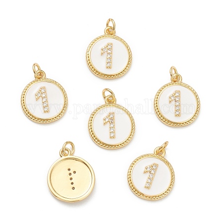 Латунные микропаве прозрачные кубические циркониевые подвески ZIRC-J040-44G-01-1