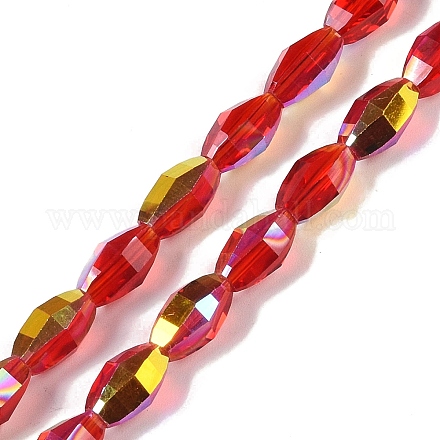 Стеклянные бусины с гальваническим покрытием  GLAA-Q101-03A-AB02-1