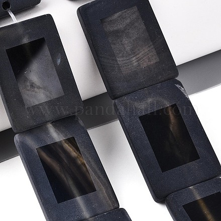 Окрашенные натуральный черный агат бисер пряди G-T144-25B-02-1