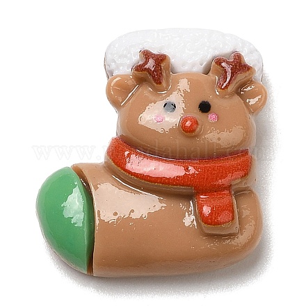 Кабошоны из непрозрачной смолы с рождественской тематикой CRES-M022-02D-1