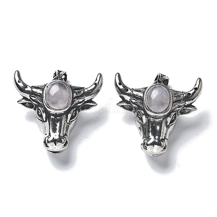 Натуральный розовый кварц кулон G-H083-03AS-03-1