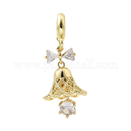 Латунь микропейв кубический цирконий европейские подвески с подвесками KK-L258-07G-01-1
