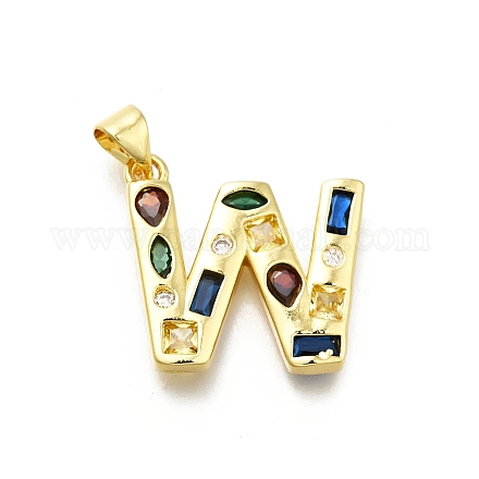 Латунные микропаве прозрачные подвески с фианитом KK-G521-01G-W-01-1