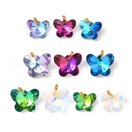 10 шт. граненые стеклянные подвески PALLOY-JF04063-01-1