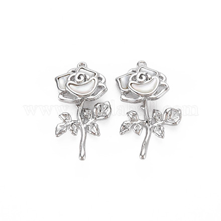 Латунные перламутровые подвески с белыми ракушками KK-S364-237P-1