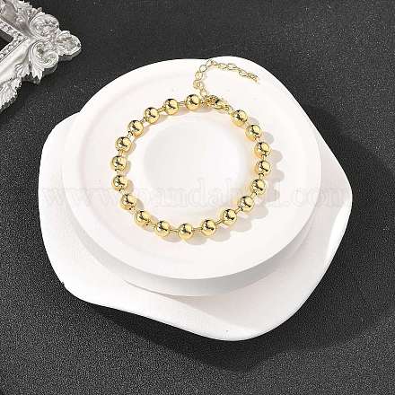 Браслеты из латуни с шариковой цепочкой для женщин BJEW-G676-01C-G-1