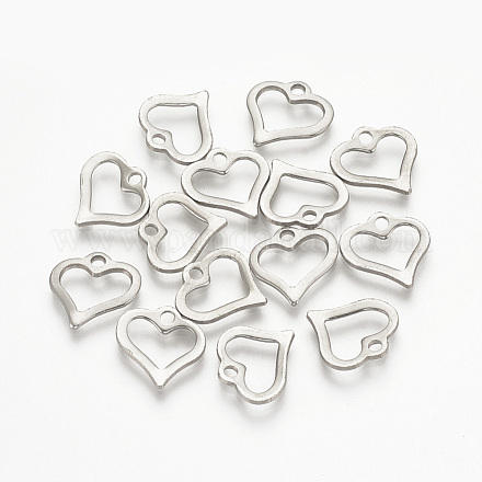 Подвески в форме открытого сердца из нержавеющей стали марки 304 STAS-T015-10-1