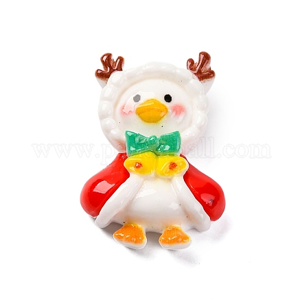 Кабошоны из непрозрачной смолы с рождественской уткой RESI-Q010-03C-1