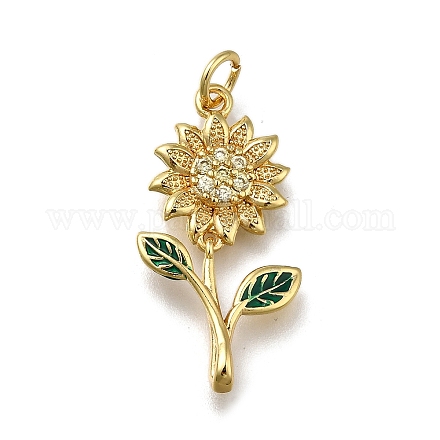 Латунные микропаве прозрачные подвески с фианитом&nbsp;LS-ZIRC-I070-014G-1