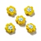 Handmade Lampwork Beads, Flower, Gold, 18~19x20.5x8.5mm, Hole: 1.6mm