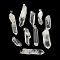 Natural Quartz Crystal Pointed Pendants, Rock Crystal, Bullet Charms with Stainless Steel Color Tone 201 Stainless Steel Snap on Bails, 24~48x10~14x8~10mm, Hole: 4.5x5mm