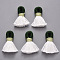 Cotton Tassel Pendant Decorations, White, 35~45x11~12x6mm, Hole: 4~6x5~7mm