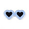 Acrylic Pendants, 3D Printed, Heart Sunglasses, Cornflower Blue, 22.8x50x3mm, Hole: 1.8mm