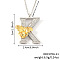 Brass Micro Pave Clear Cubic Zirconia Bee Initial Pendant Necklaces, Platinum & Golden, Letter K, 15.75 inch(40cm), pendant: 30x24mm