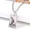 Retro Hip-hop 304 Stainless Steel Tarot Pendant Necklaces for Men, Stainless Steel Color, 24.02 inch(61cm)