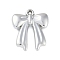 CCB Plastic Pendants, Bowknot, Platinum, 37.5x32x8mm, Hole: 3mm