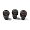 Carved Wood Beads, Skull, Coconut Brown, 15.5~16x12~13x13.5~14mm, Hole: 3mm