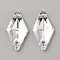 Acrylic Sew on Rhinestone, 2-Hole Links, Costume Accessories, Rhombus, Clear, 15x8.5~9x3.5mm, Hole: 1mm