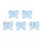 Transparent Spray Painted Glass Beads, Bowknot, Light Sky Blue, 14x16x6mm, Hole: 1mm
