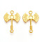 Alloy Double Axe Connector Charms, Cadmium Free & Lead Free, Real 18K Gold Plated, 24x16x2.5mm, Hole: 1.5~1.6mm