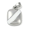Brass Enamel Pendants, Cadmium Free & Nickel Free & Lead Free, Platinum, Rectangle, 14.5x10.5x4mm, Hole: 4x2mm