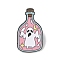Hallowmas Ghost Enamel Lapel Pin Backs, Painting Black Alloy Badge for Backpack Clothes for Women Men, Bottle, 33.5x19.5mm