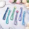 6Pcs 6 Colors Polyester & Spandex Cord Ropes Pendant Decorations, with Alloy Spring Gate Rings, Mixed Color, 175mm, 1pc/color