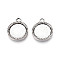 Tibetan Style Alloy Pendant Cabochon Settings, Cadmium Free & Lead Free, Flat Round, Antique Silver, Tray: 15mm, 22.5x18x2.5mm, Hole: 2.5~2.8mm