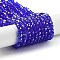 Electroplate Transparent Glass Beads Strands, Faceted(32 Facets), Round, Pearl Luster Plated, Blue, 4mm, Hole: 0.7mm, about 87~93pcs/strand, 32~33cm