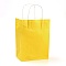 Pure Color Kraft Paper Bags, Gift Bags, Shopping Bags, with Paper Twine Handles, Rectangle, Gold, 15x11x6cm