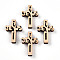 Natural Wood Pendants, Dyed, Cross, PapayaWhip, 21.5~22x14.5~15x4~4.5mm, Hole: 1.2mm