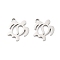 Non-Tarnish 316 Surgical Stainless Steel Charms, Manual Polishing, Laser Cut, Sea Turtle Charms, Stainless Steel Color, 13x12.5x1mm, Hole: 1.6mm