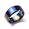 201 Stainless Steel Wide Band Finger Rings for Women Men, Plain Band Rings, Rainbow Color, 8mm, Inner Diameter: US Size 6 3/4(17.1mm)