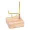 Square Wooden Crystal Rock Display Easels with Iron Holder, for Gemstone Agate Mineral Display, Platinum & Golden, 6x6x9.5cm