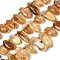 Natural Yellow Quartz Beads Strands, Nuggets, Heated, Top Drilled, with Seed Beads, 10~28x4~12x4~8mm, Hole: 0.9mm, about 42~56pcs/strand, 15.16''~15.55''(38.5~39.5cm)