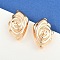 Brass Stud Earrings, Wing, Real 18K Gold Plated, 35.5x23mm