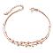 925 Sterling Silver Anklet, with Double Chain and Textured Beads, Rose Gold, 8-1/4 inch(210mm)