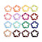 Spray Painted Alloy Spring Gate Rings, Flower, Mixed Color, 27x27x4.5~5mm
