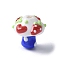 Handmade Lampwork Bumpy Beads, Mushroom, White, 16~18.5x14~16x14~16mm, Hole: 0.6~1.8mm