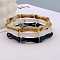 Acrylic Bamboo Joint Beaded Bracelets for Women, Tan, Inner Diameter: 2-1/4 inch(5.8cm)