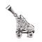 Non-Tarnish 304 Stainless Steel Pendants, Roller Skate, Stainless Steel Color, 3/4x5/8x1/4 inch(19x14.5x6.5mm)