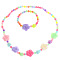 Acrylic Beaded Bracelets & Neckkaces Sets for Women, Flower, Colorful, Necklaces: 400mm