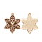 Alloy Enamel Pendants, for Christmas, Light Gold, Snowflake, Camel, 29.5x23x2mm, Hole: 1.6mm