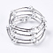 Fashion Wrap Bracelets, Glass Pearl Bracelets with Tube Beads, White, Bracelet: about 60mm inner diameter, Sold per 40 Bracelets