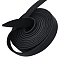 Flat Leather Fabric, for DIY Leather Strip Shoelaces, Belt, Black, 1841x12.6mm