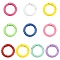 10Pcs Spray Painted Alloy Spring Gate Rings, Twist Rings, Mixed Color, 28.5x5mm, inner diameter: 18.5mm